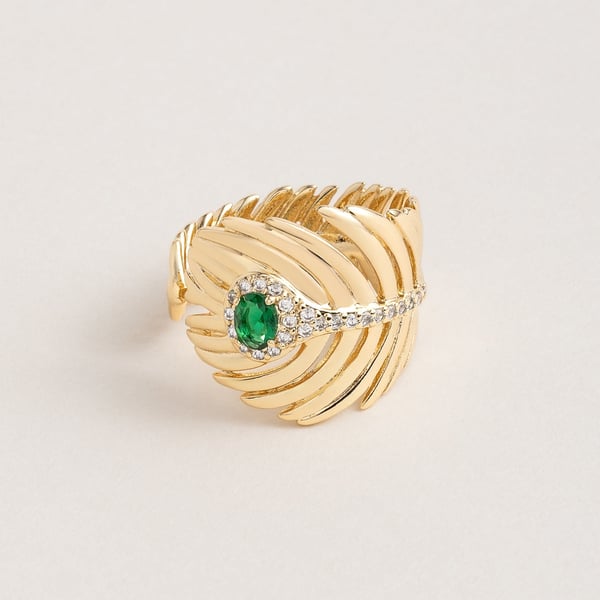 Green big leaf ring