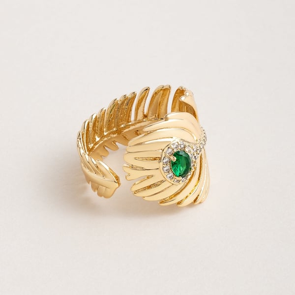Green big leaf ring