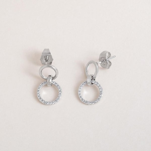 Linked Circle Sparkle Earrings