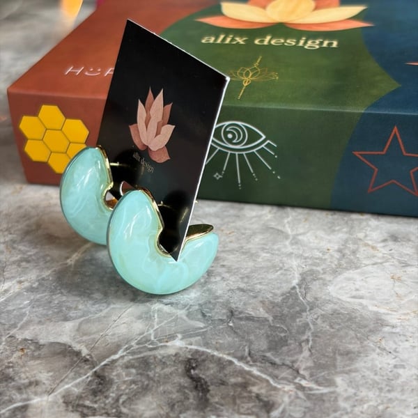 Mint Glow Hoops