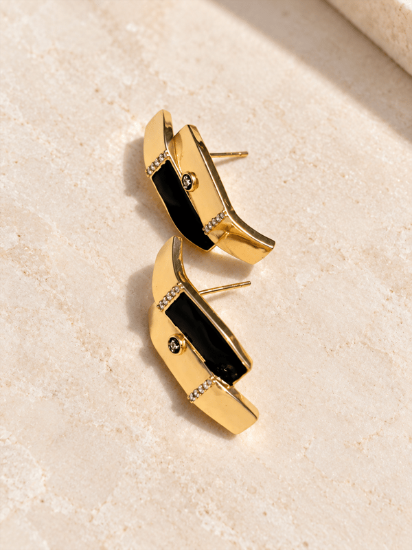 Noir Luxe Curve Earrings