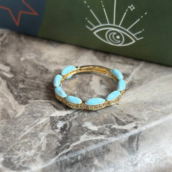 Ocean Pearl Ring – Sky Blue