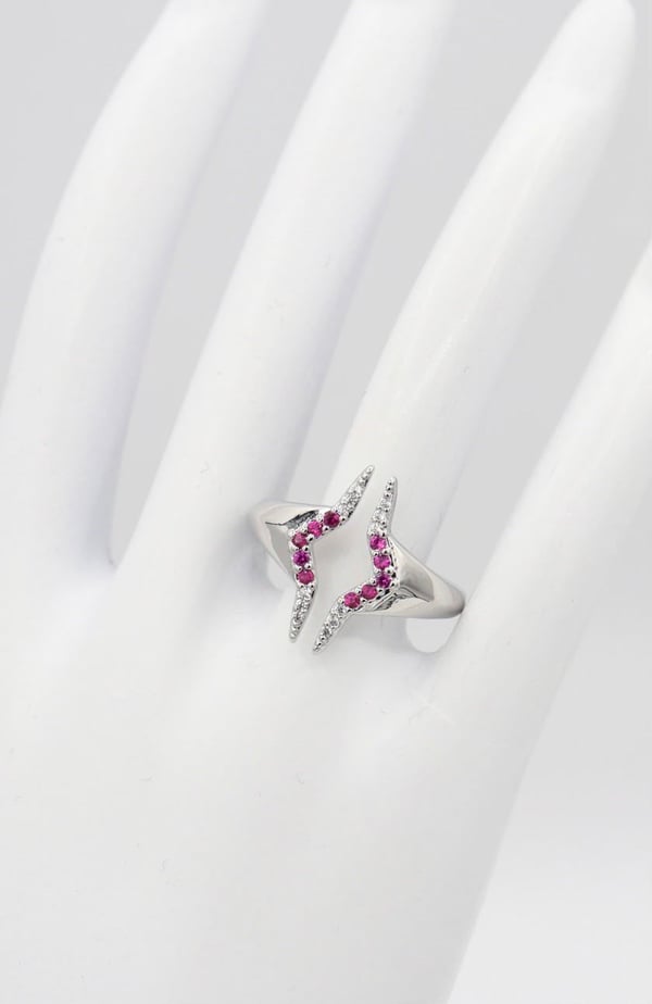 Pink Crystal North Star Ring