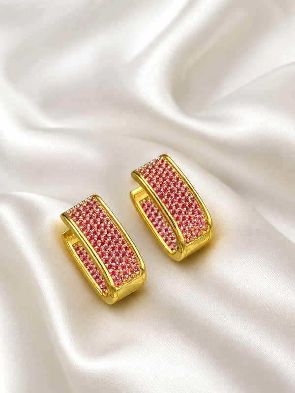 Pink Velvet Hoops