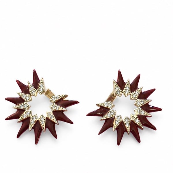 Ruby Starburst Hoops