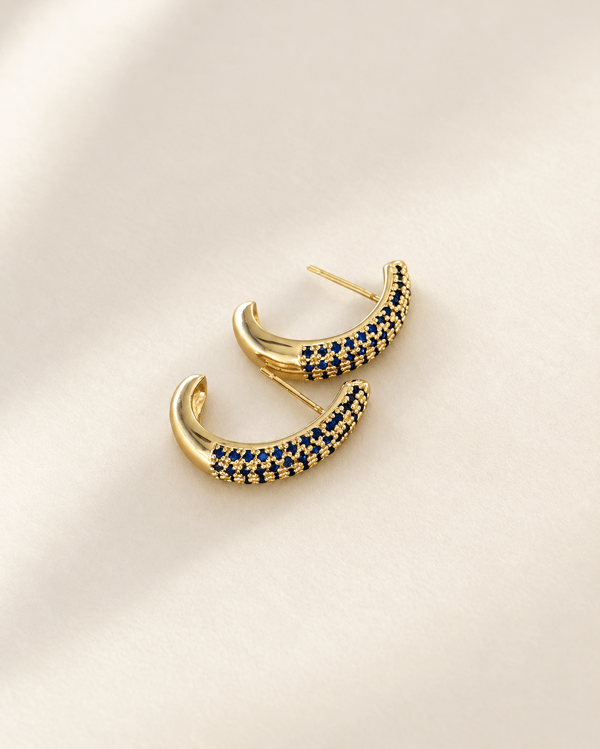 Sapphire Pavé Half Hoop Earrings