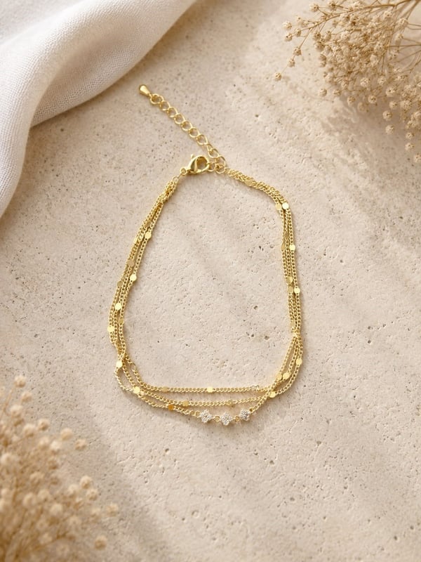 Triple Chain Anklet
