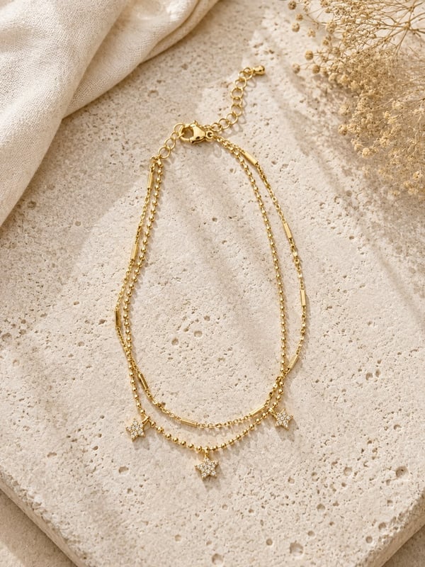Triple Star Anklet