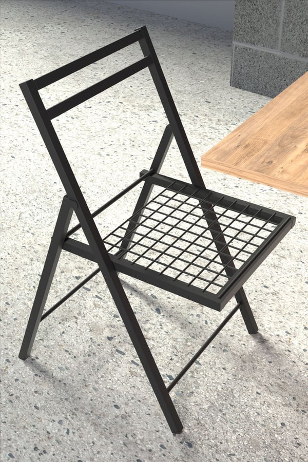 1 Adet Katlanır Metal Sandalye Minderli Bistro Sandalye 2024s
