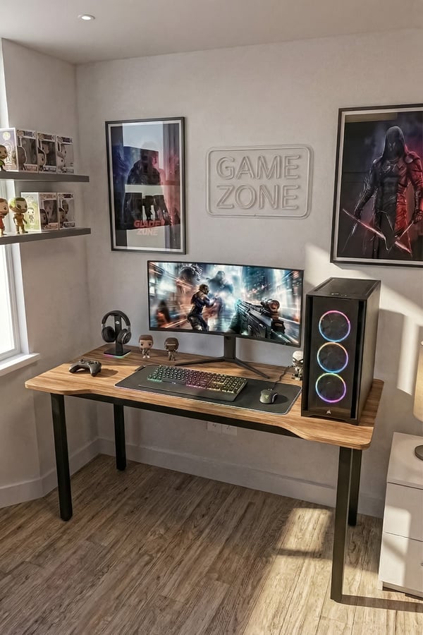 100 Çam Oyun Çalışma Masası Gaming Masa Ofis Masası 9111