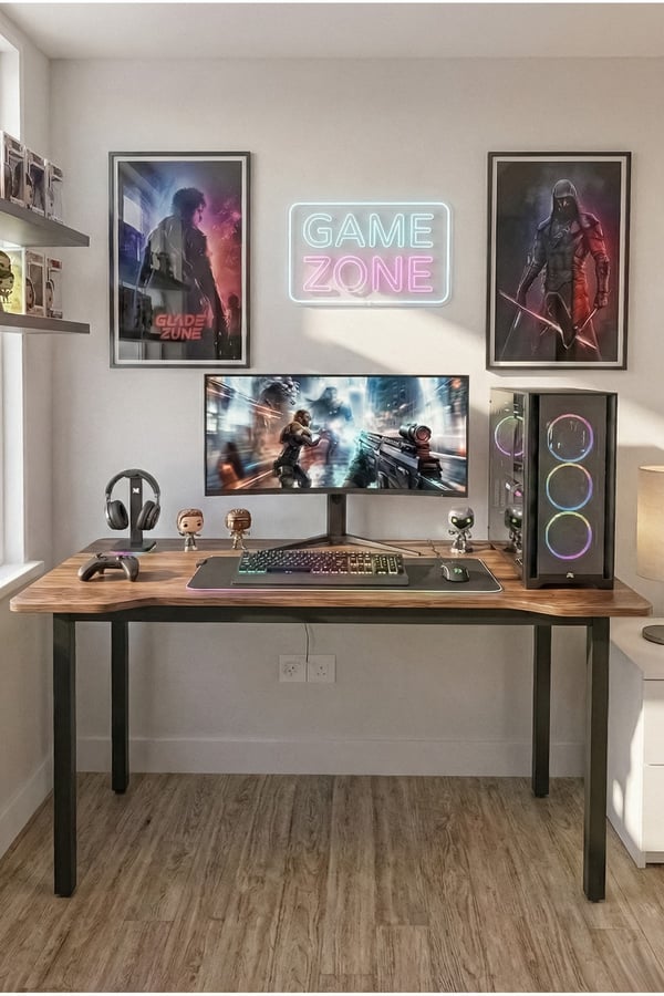 120 Çam Oyun Çalışma Masası Gaming Masa Ofis Masası 9121