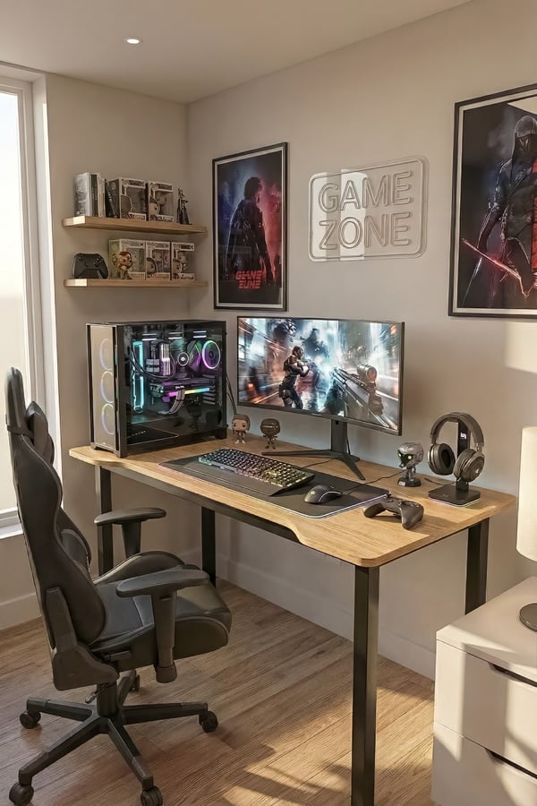 120 Çam Oyun Çalışma Masası Gaming Masa Ofis Masası 9121
