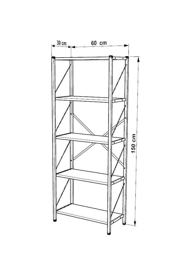 5 Katlı Kitap Rafı