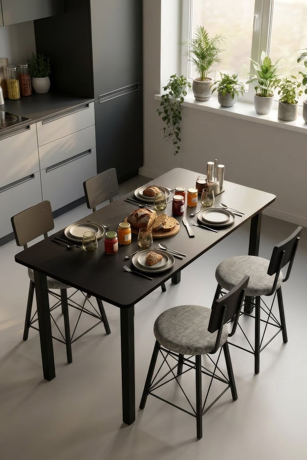 60/140 Antrasit Yemek Masası, Bilgisayar Masası; Oyuncu Masası 9001