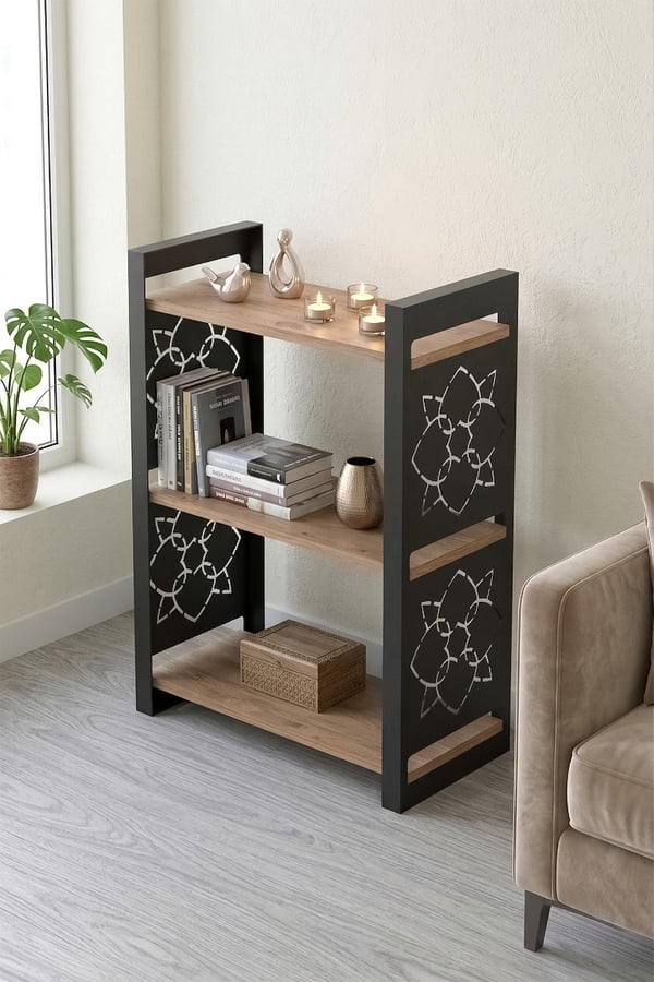 85 CM 3 KATLI ENDÜSTRİYEL KİTAPLIK, KONSOL, ÇİÇEKLİK, ÇOK AMAÇLI RAF 2810