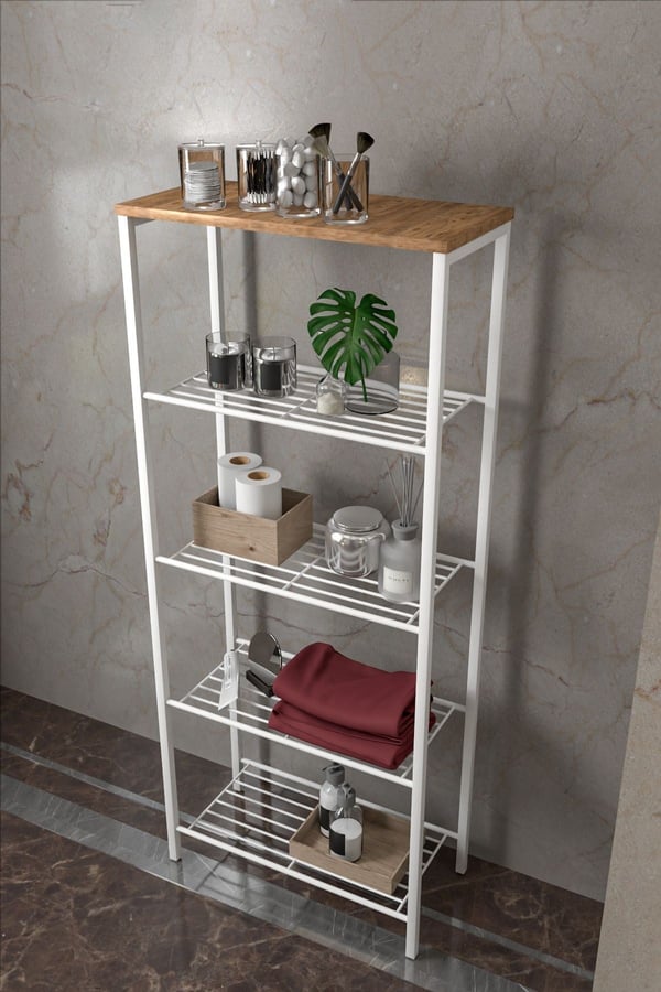 Beyaz 63/30 Çok Amaçlı Raf, Mutfak Rafı , Banyo Düzenleyici Raf 1892b