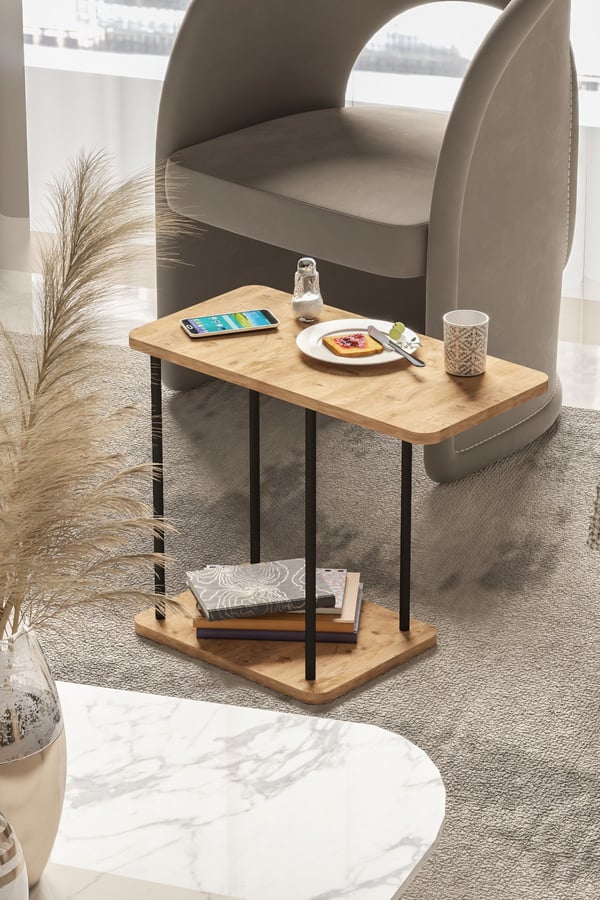 ÇAM DİKDÖRTGEN YAN SEHPA 1614