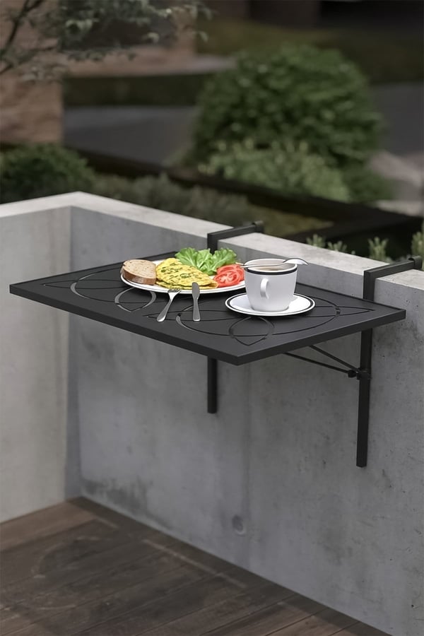 LAZER KESİM KATLANIR METAL BALKON MASASI
