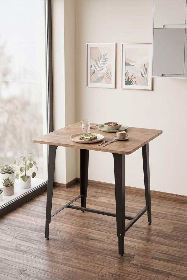 Mars Yemek Masası 70X70cm Çam Mutfak Masası, Balkon Masası