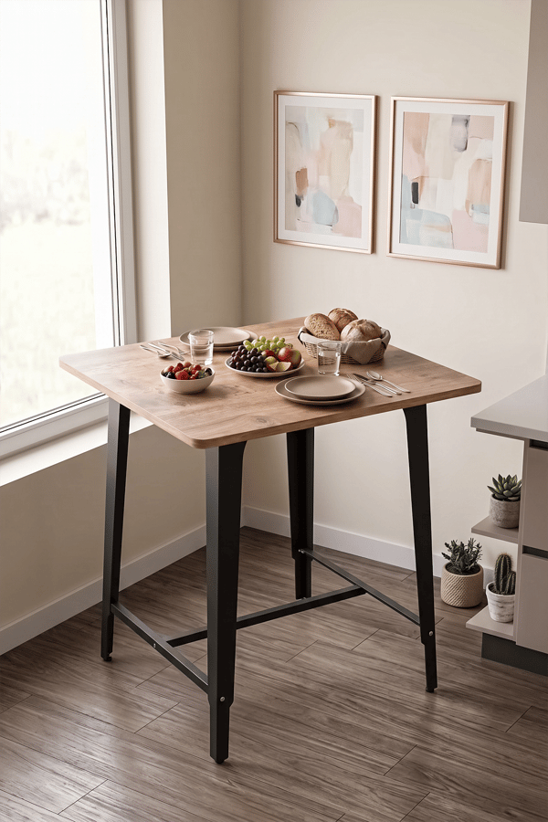 Mars Yemek Masası 70X70cm Çam Mutfak Masası, Balkon Masası