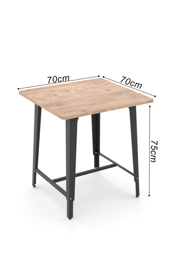 Mars Yemek Masası 70X70cm Çam Mutfak Masası, Balkon Masası