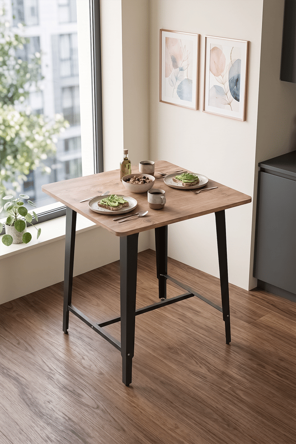 Mars Yemek Masası 70X70cm Çam Mutfak Masası, Balkon Masası