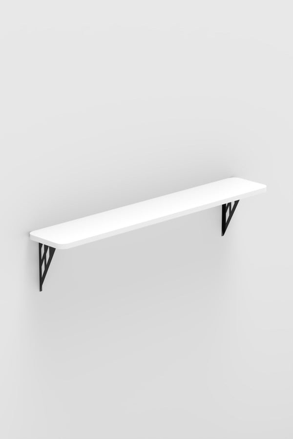 Montajsız Beyaz Petek Üstü Metal Raf, Kalorifer Peteği Raf Dresuar Uçan Raf 60 Cm 10060