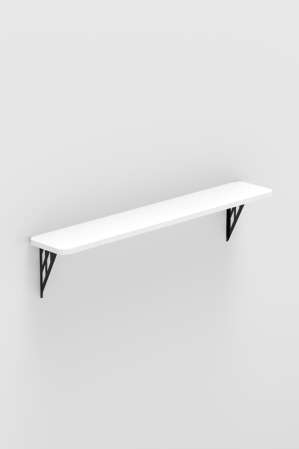 Montajsız Beyaz Petek Üstü Metal Raf, Kalorifer Peteği Raf Dresuar Uçan Raf 80 Cm 10080
