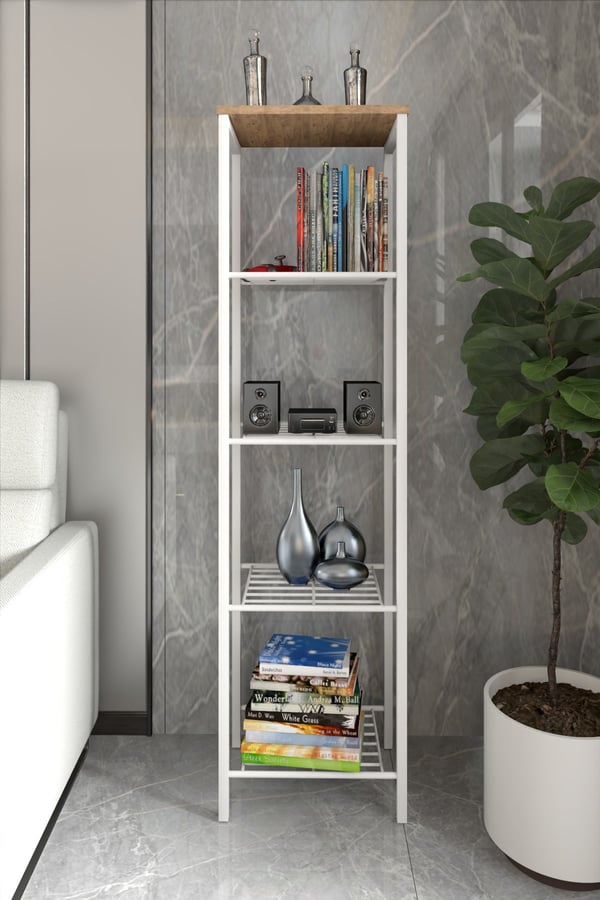 RETODESİGN BEYAZ 40 CM ÇOK AMAÇLI RAF, MUTFAK RAFI , BANYO DÜZENLEYİCİ RAF 1893B