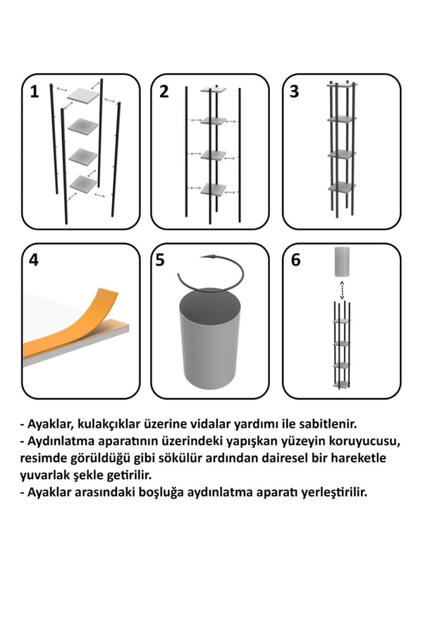 RETOHOME 5 RAFLI LAMBADERLİ KİTAP RAFI.,KİTAPLIKLI LAMBADER ATLANTİK ÇAM