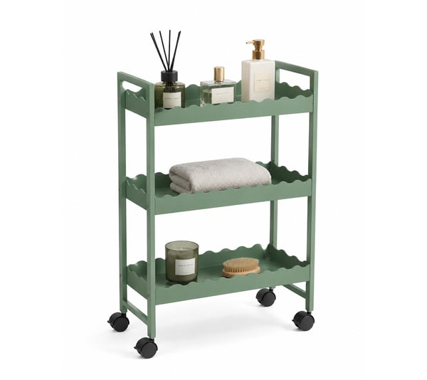 Retohome Yeşil Tekerlekli Raflı Organizer, Şişelik Raf