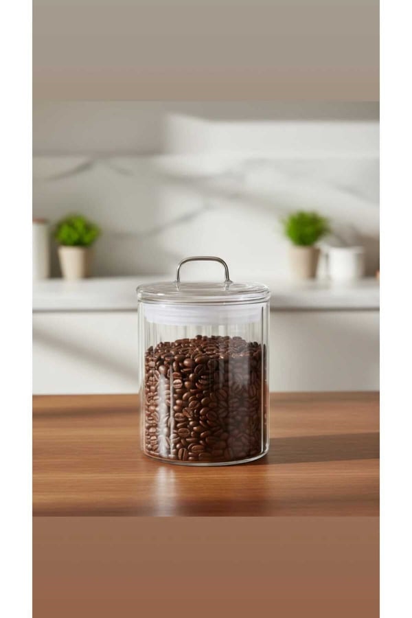 1000 ml Cam Kavanoz Kapaklı – Bakliyat, Baharat & Kuru Gıda Saklama Kabı – Şeffaf, Dayanıklı Cam
