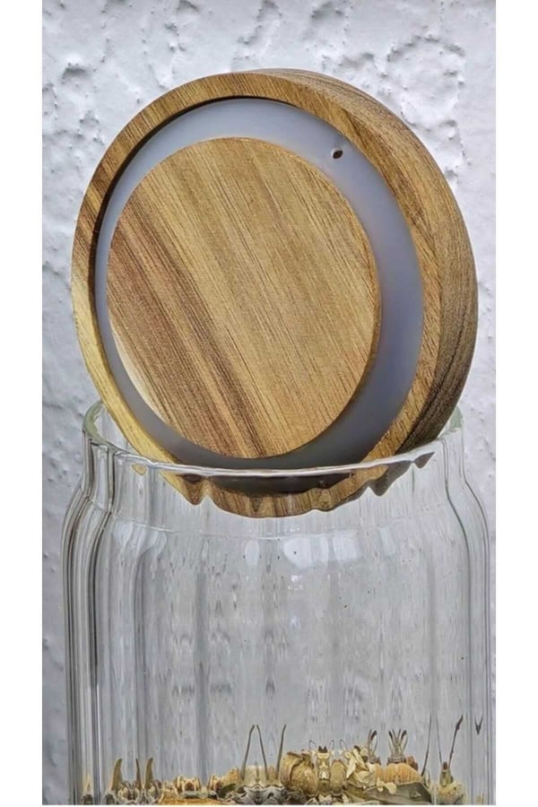 500 ml Akasya Kapaklı Cam Yuvarlak Kavanoz – Yuvarlak Baharat & Erzak Saklama Kabı
