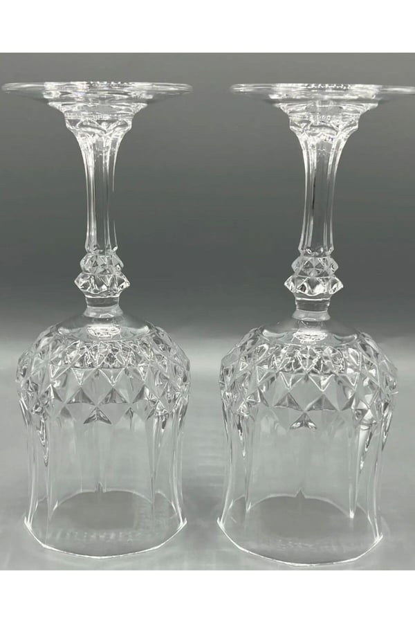 6'lı Kristal Lale Desen Kahve Yanı Su Bardağı Seti 50 ML-6lı Ayaklı Kahve Yanı Su Bardağı
