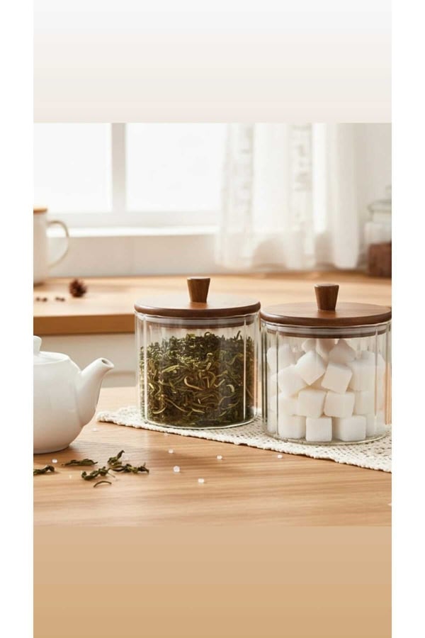 Akasya Cam Kavanoz 1380 ml-Akasya Kapaklı Büyük Boy Kavanoz-Mien Baharat, Bakliyat, Kahve Kavanozu