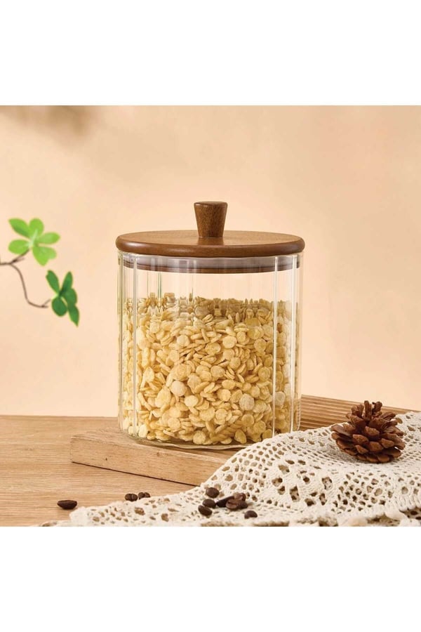 Akasya Cam Kavanoz 1670 ml-Akasya Kapaklı Büyük Boy Kavanoz-Mien Baharat, Bakliyat, Kahve Kavanozu