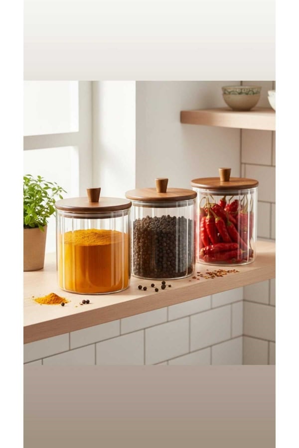 Akasya Cam Kavanoz 1670 ml-Akasya Kapaklı Büyük Boy Kavanoz-Mien Baharat, Bakliyat, Kahve Kavanozu
