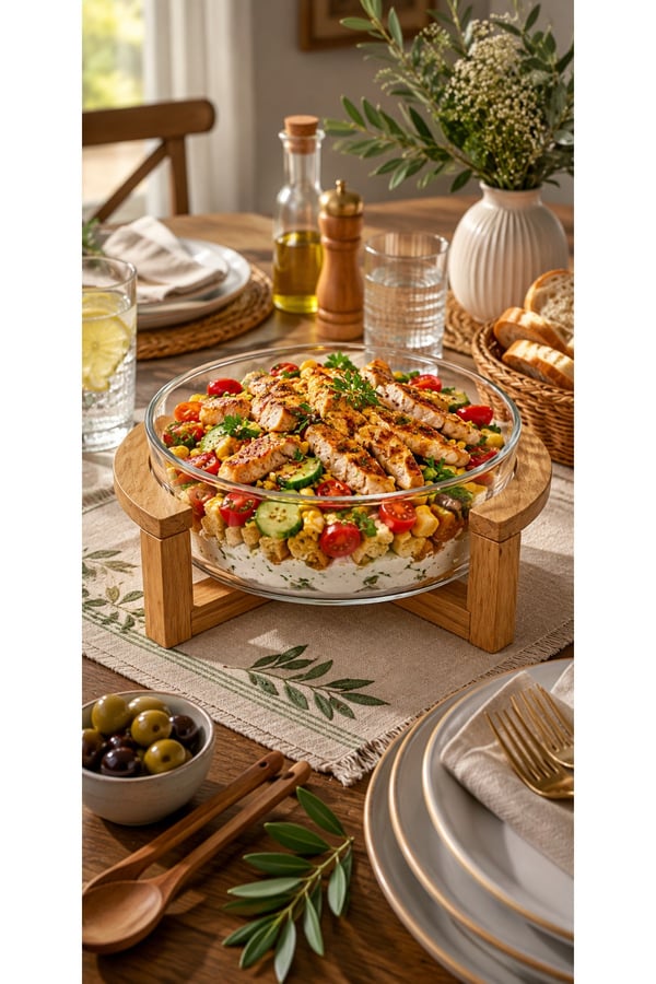 Akasya stantli cam salata kasesi sunumluk 20 cm - Standlı Cam Salata Kasesi ve Sunumluk 20 x 10 cm