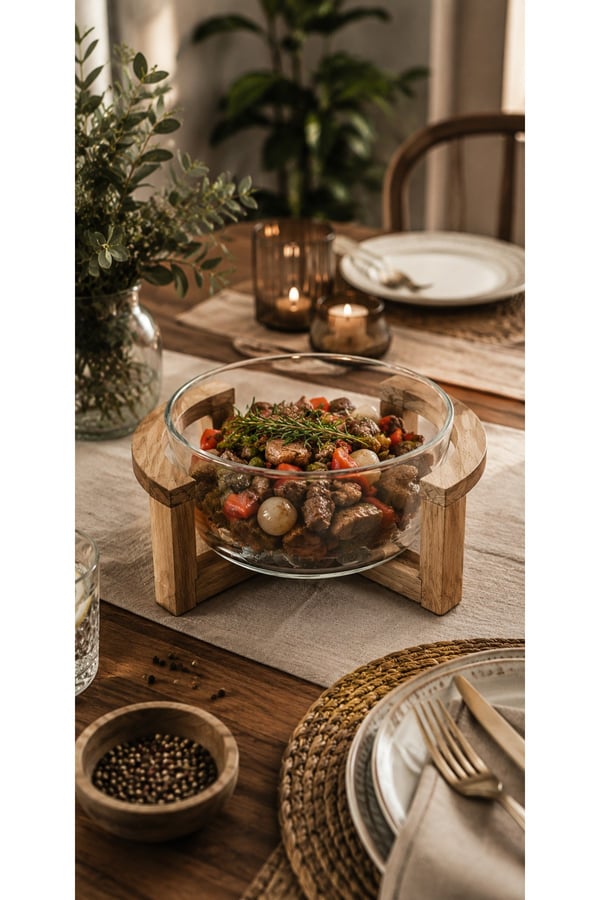 Akasya stantli cam salata kasesi sunumluk 15 cm - Standlı Cam Salata Kasesi ve Sunumluk 15 x 7 cm