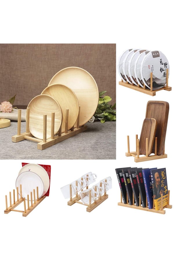 Bambu Tabak Rafı, Kitaplık ve Organizer Standı- Bambu Tencere Kapak Standı