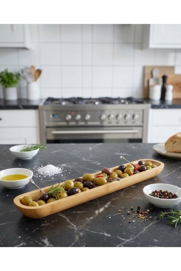 Bambu Uzun Zeytinlik & Sunum Tabağı – Balsa Doğal Kahvaltılık Servislik