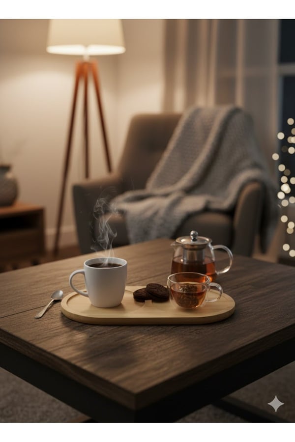Bambu Yağdanlık Altlığı - Minimalist ve Çok Yönlü Bambu Oval Altlık