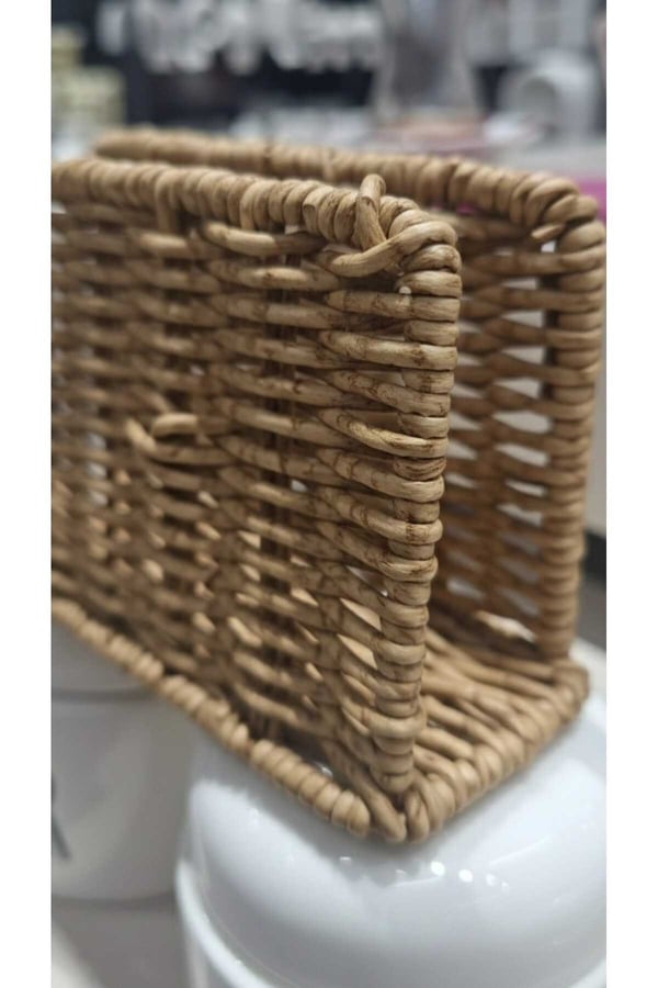 Kare Rattan Peçetelik –Mien Doğal, Dekoratif & Sunumluk