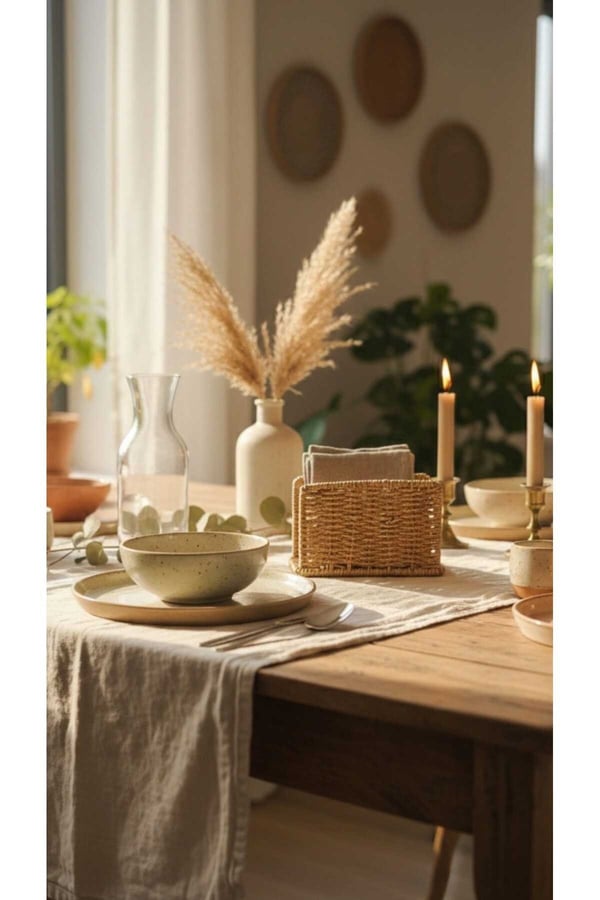 Kare Rattan Peçetelik –Mien Doğal, Dekoratif & Sunumluk