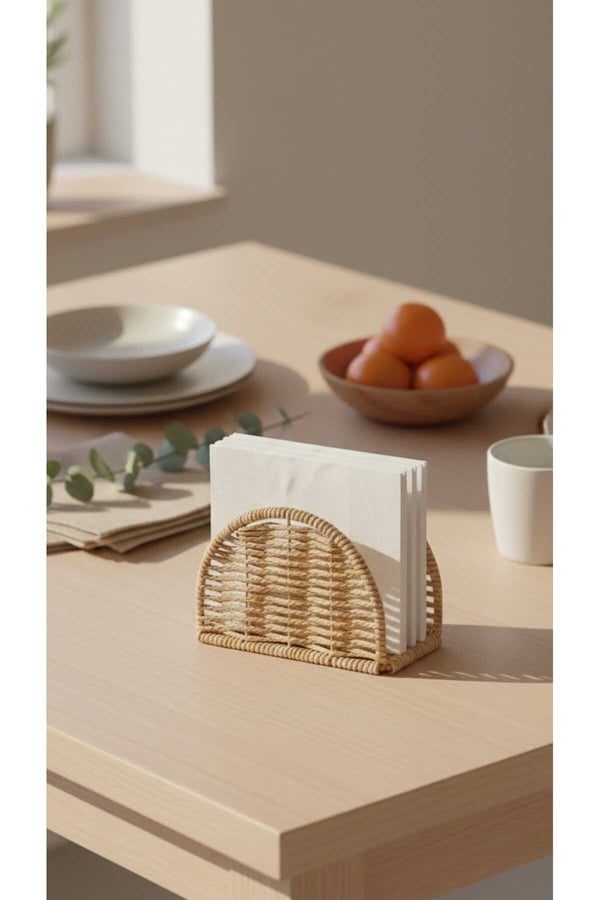 Oval Rattan Peçetelik – Mien Doğal, Dekoratif & Sunumluk