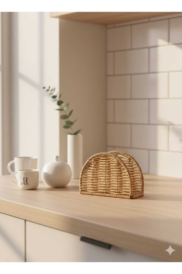 Oval Rattan Peçetelik – Mien Doğal, Dekoratif & Sunumluk