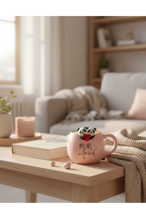 Panda Figürlü Kupa Bardak – Sevimli Tasarım Seramik Mug – Hediye Kupa