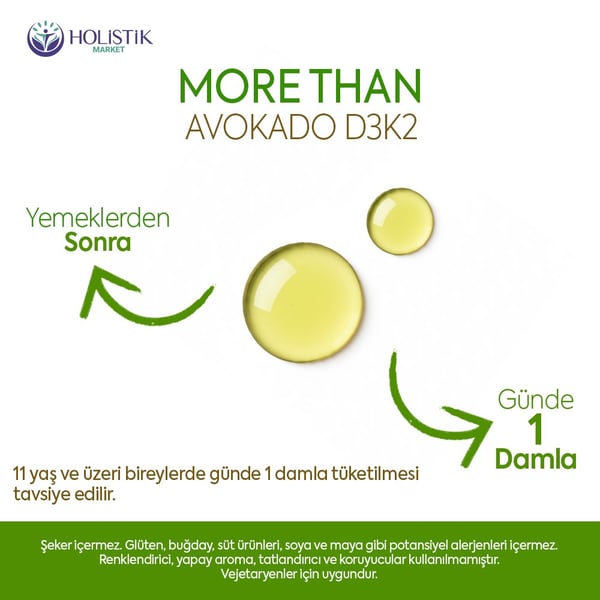 Avokado D3K2 20 ml Damla (1000 IU D3 + 25 mcg K2 Vitamini)