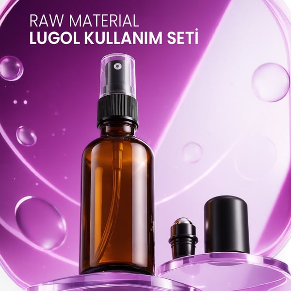 Lugol Kullanım Seti (50 ml Cam Şişe, Roll-On, Sprey Başlık)