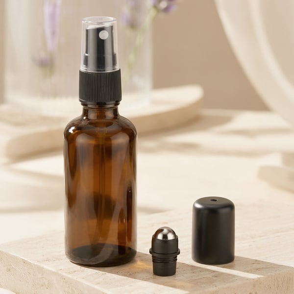 Lugol Kullanım Seti (50 ml Cam Şişe, Roll-On, Sprey Başlık)